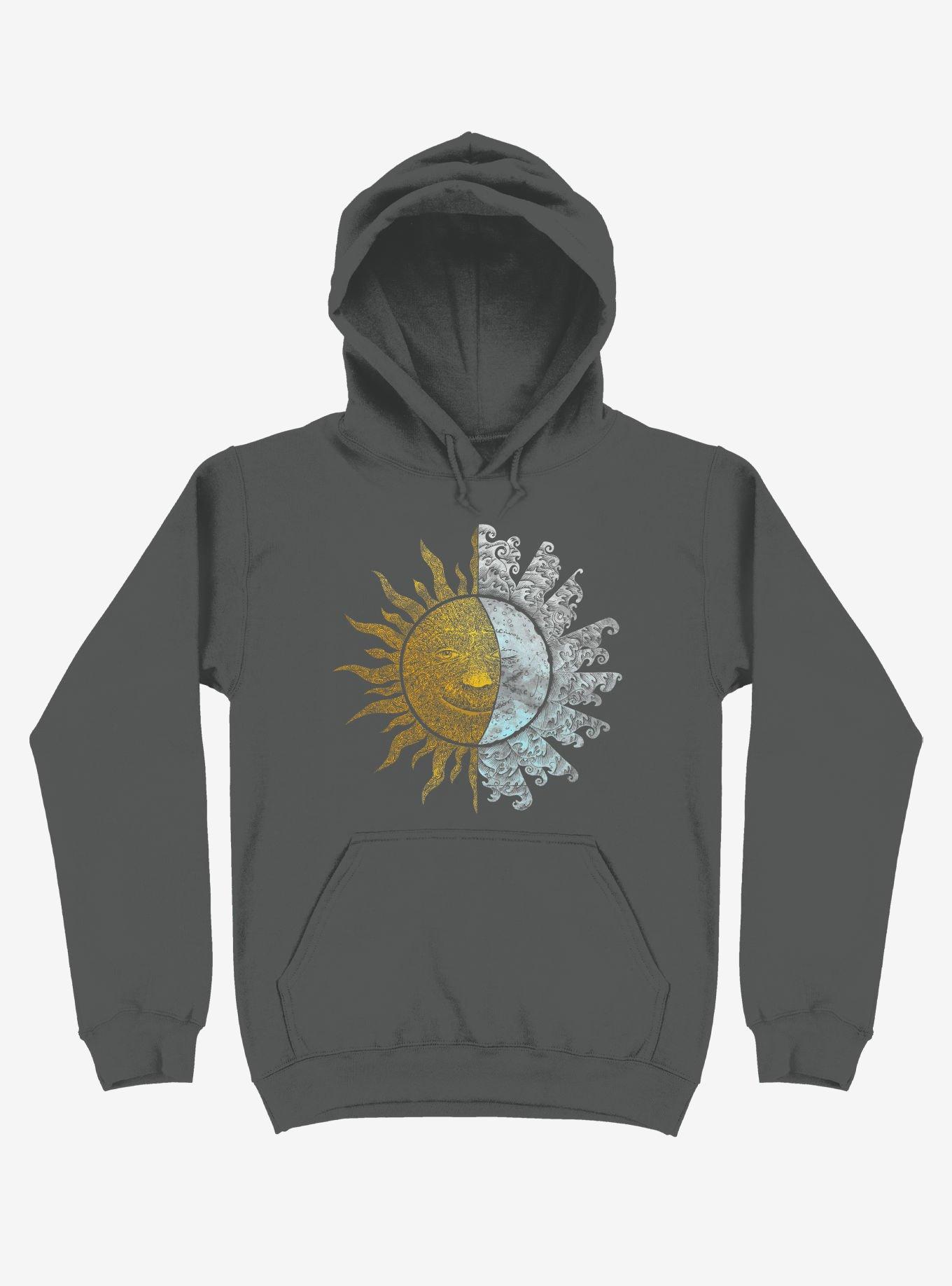 Sun And Moon Art Charcoal Grey Hoodie, , hi-res