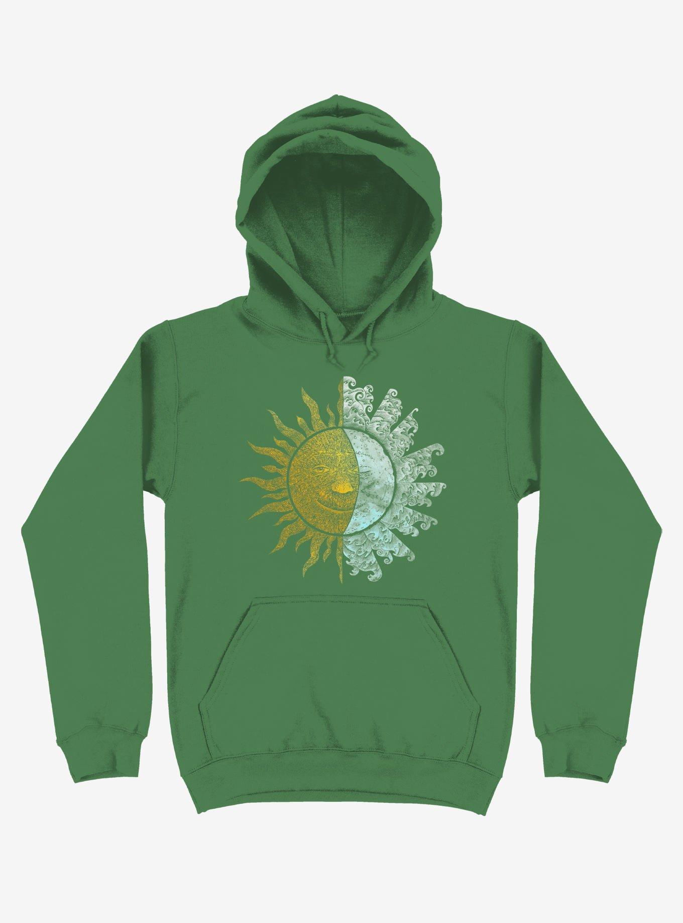 Sun And Moon Art Irish Green Hoodie - GREEN