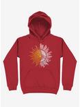 Sun And Moon Art Red Hoodie, RED, hi-res