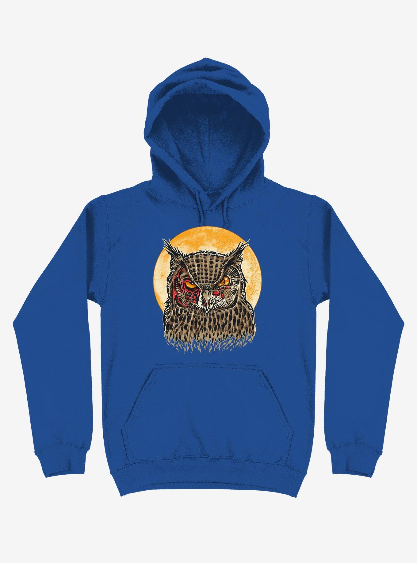 Zombie Blood Owl Royal Blue Hoodie, , hi-res