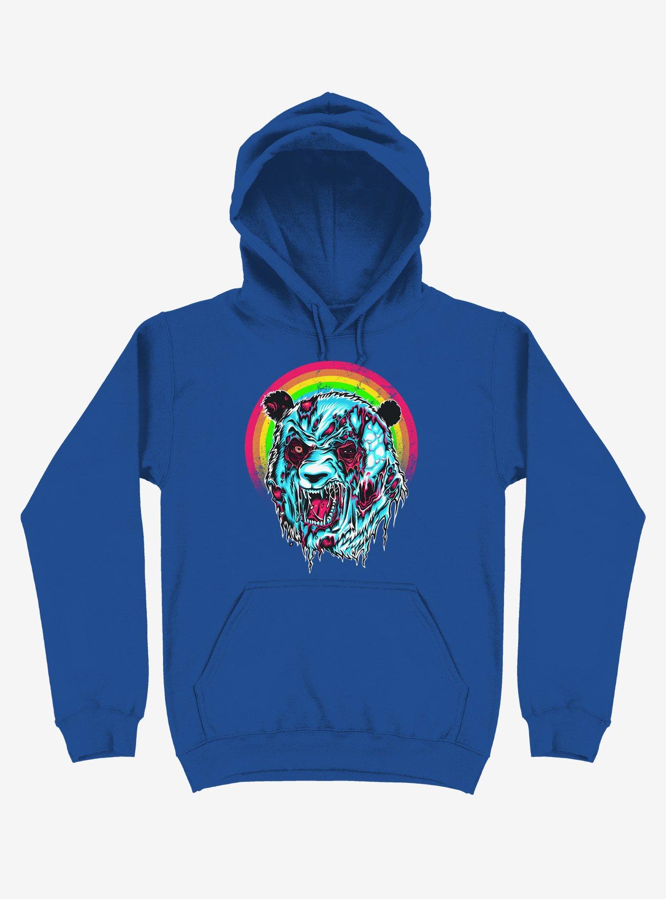 Zombie Blood Rainbow Panda Royal Blue Hoodie, , hi-res