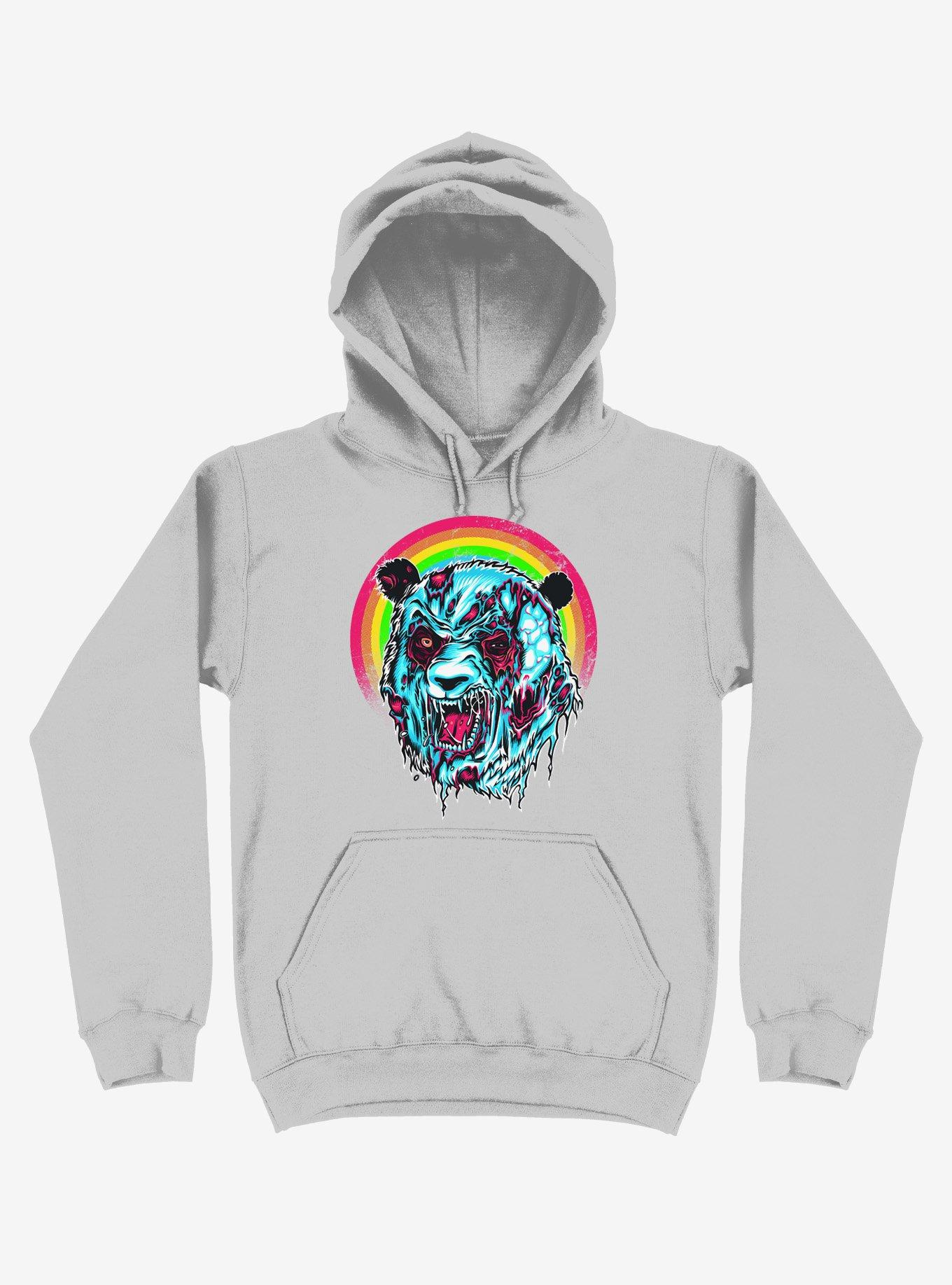 Zombie Blood Rainbow Panda Sport Grey Hoodie, , hi-res