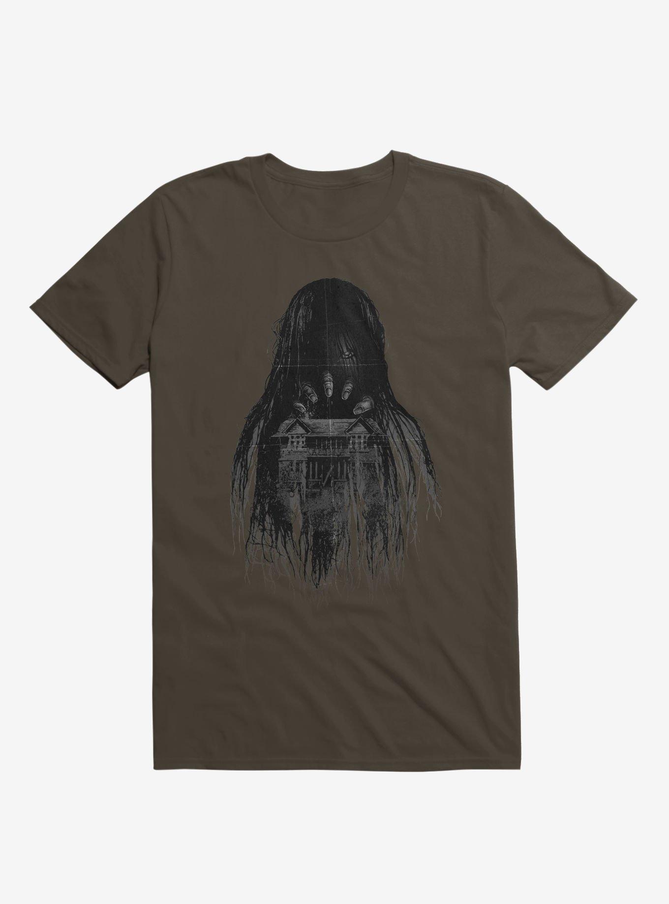 Long Horror Haunted House Hair Brown T-Shirt, , hi-res