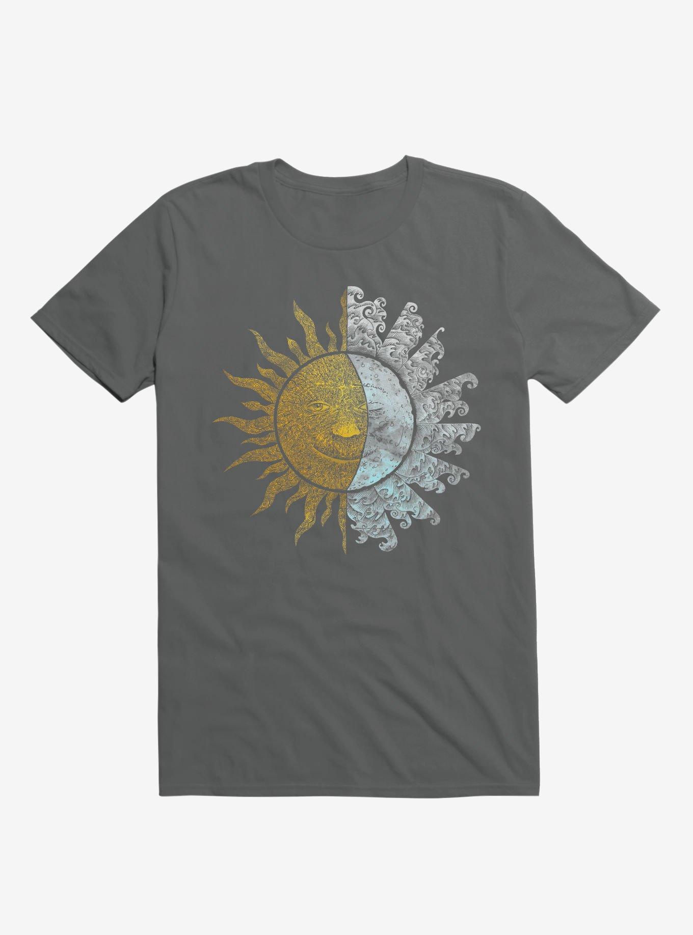Sun And Moon Art Charcoal Grey T-Shirt