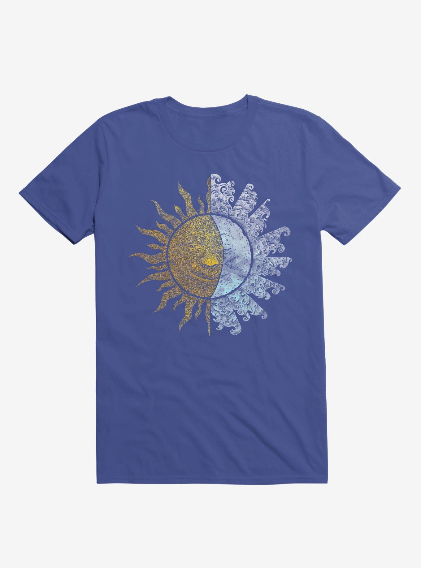 THRDLESS Sun And Moon Art Royal Blue T-Shirt