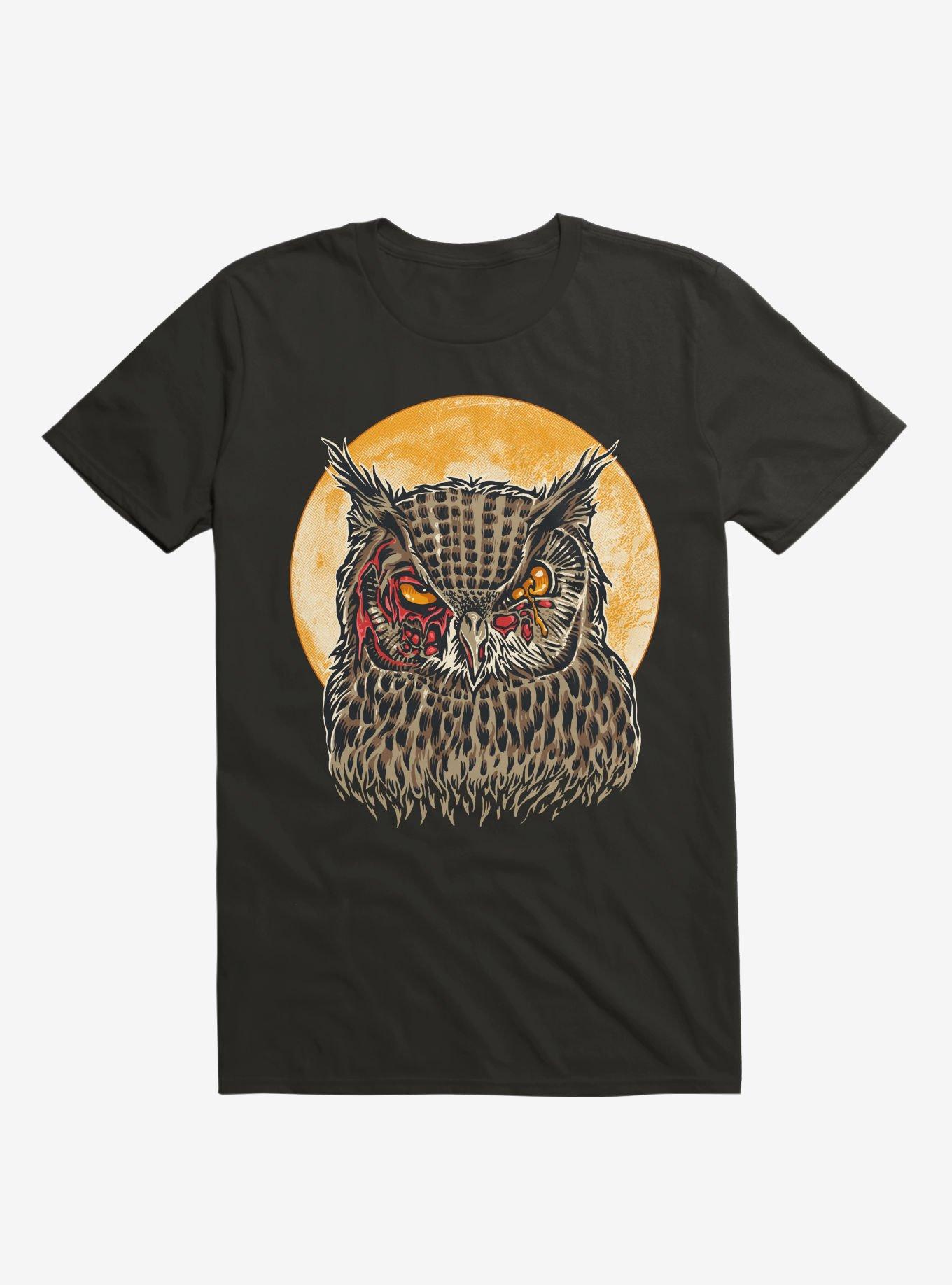 Zombie Blood Owl Black T-Shirt, BLACK, hi-res