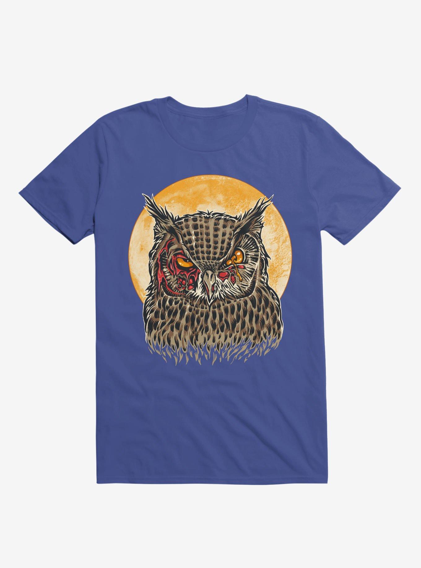 Zombie Blood Owl Royal Blue T-Shirt
