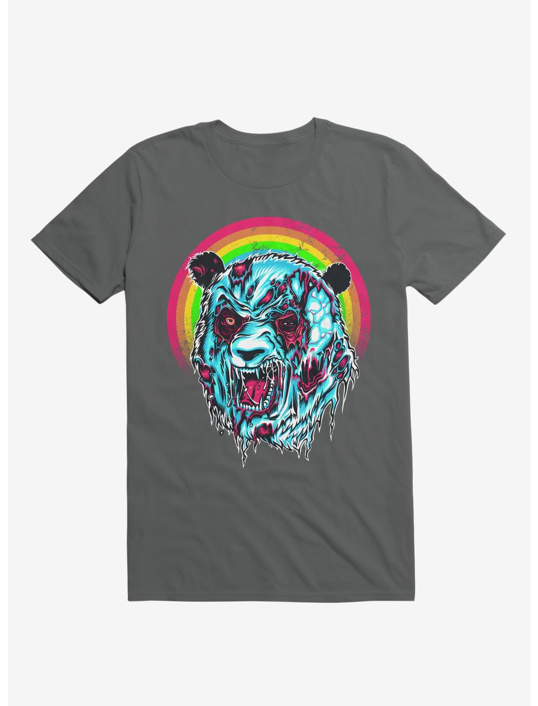 Zombie Blood Rainbow Panda Charcoal Grey T-Shirt, CHARCOAL, hi-res