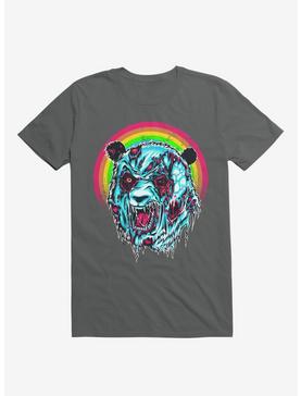 Zombie Blood Rainbow Panda Charcoal Grey T-Shirt, , hi-res