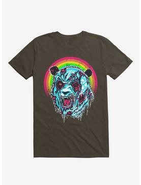 Zombie Blood Rainbow Panda Brown T-Shirt, , hi-res