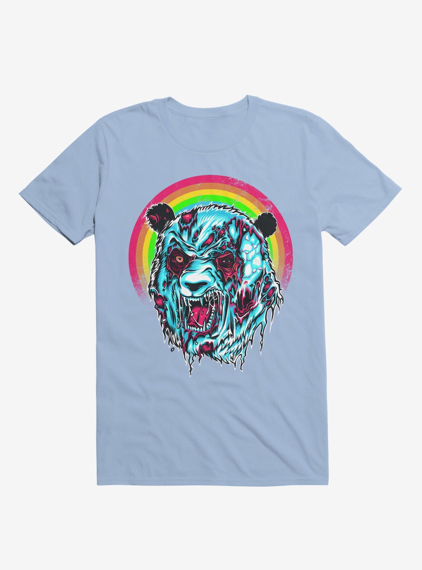 Zombie Blood Rainbow Panda Light Blue T-Shirt, , hi-res