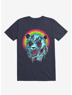 Zombie Blood Rainbow Panda Navy Blue T-Shirt, , hi-res
