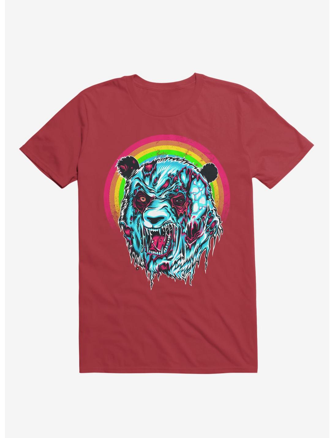 Zombie Blood Rainbow Panda Red T-Shirt, RED, hi-res