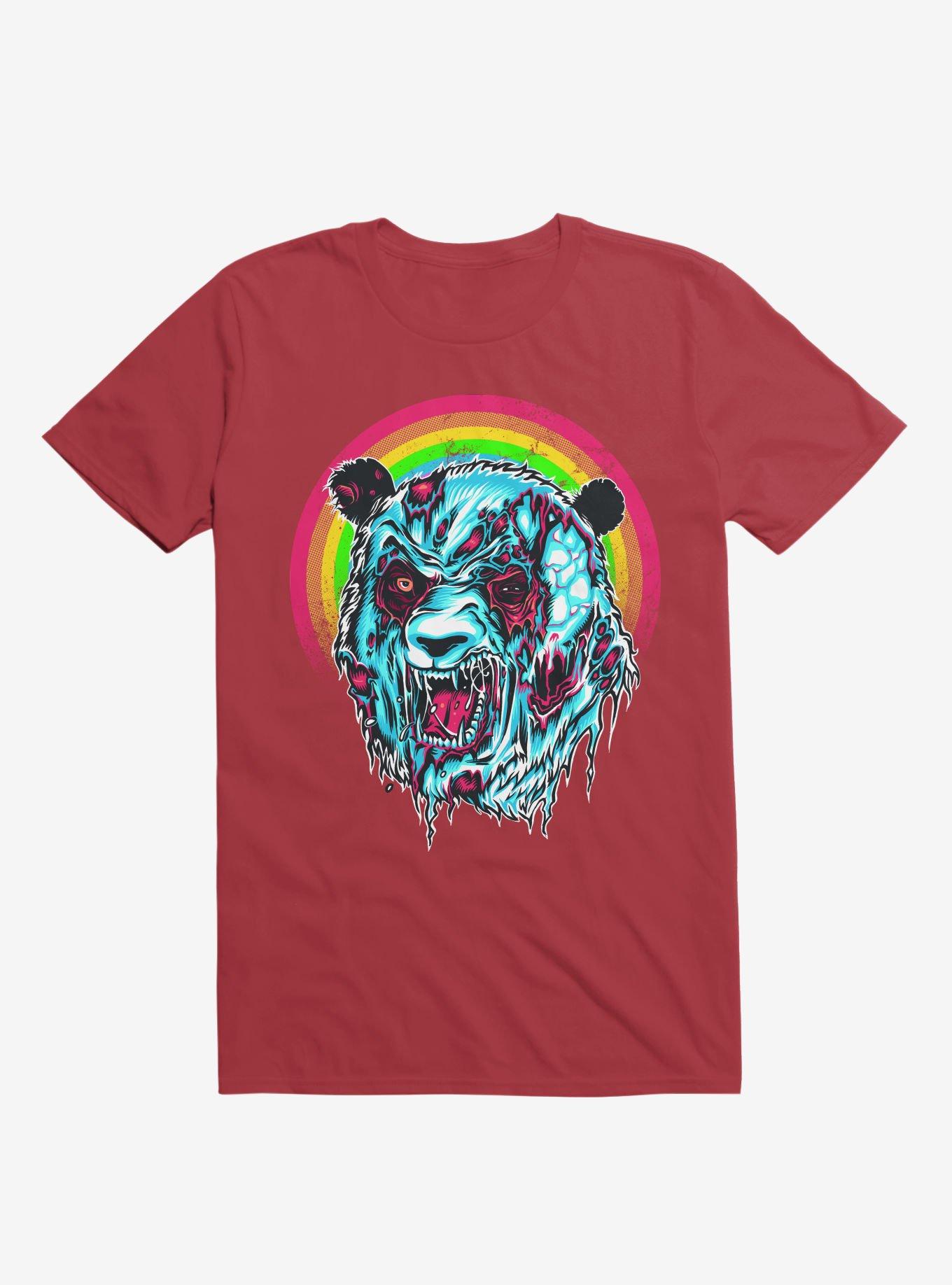 Zombie Blood Rainbow Panda Red T-Shirt, , hi-res