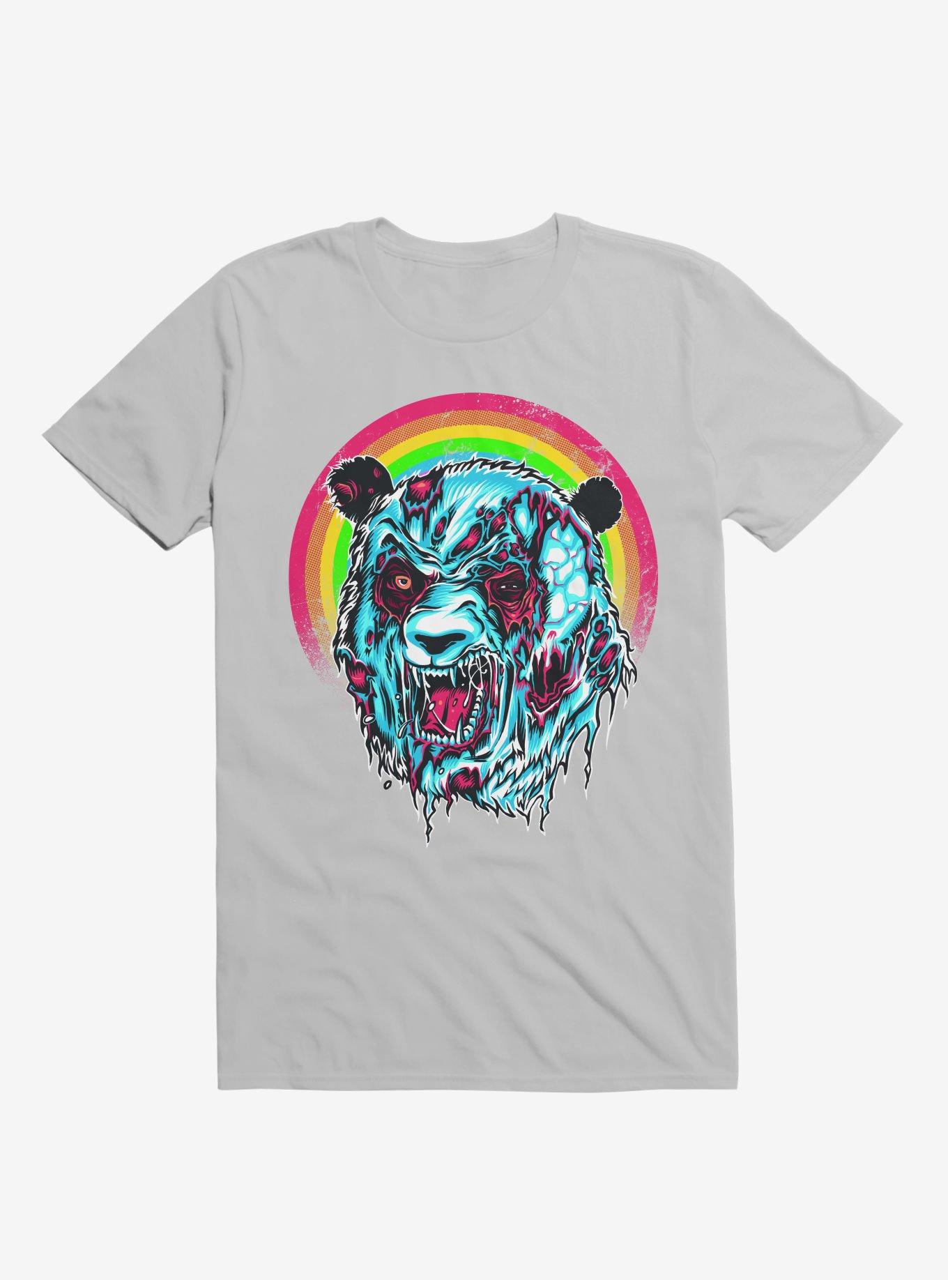 Zombie Blood Rainbow Panda Ice Grey T-Shirt, , hi-res