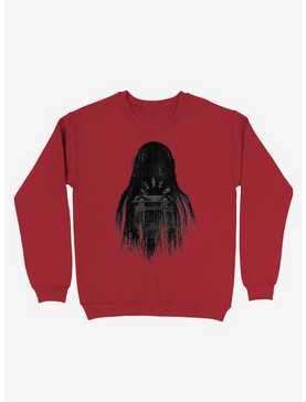 Long Horror Haunted House Hair Red Sweatshirt, , hi-res