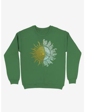 Sun And Moon Art Kelly Green Sweatshirt, , hi-res