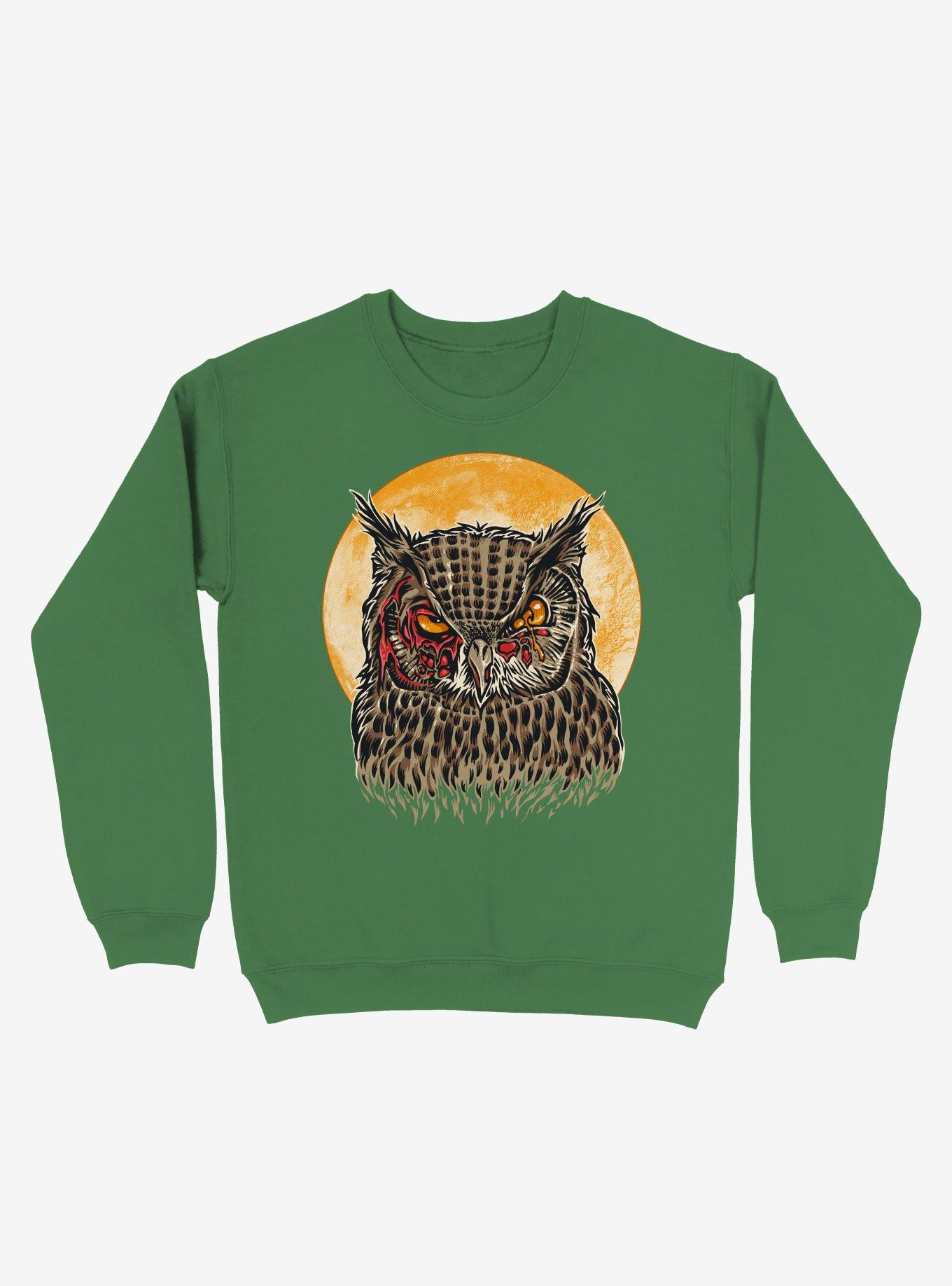 Zombie Blood Owl Kelly Green Sweatshirt, , hi-res