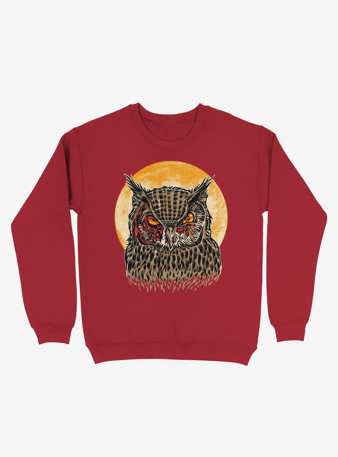 Zombie Blood Owl Red Sweatshirt, RED, hi-res