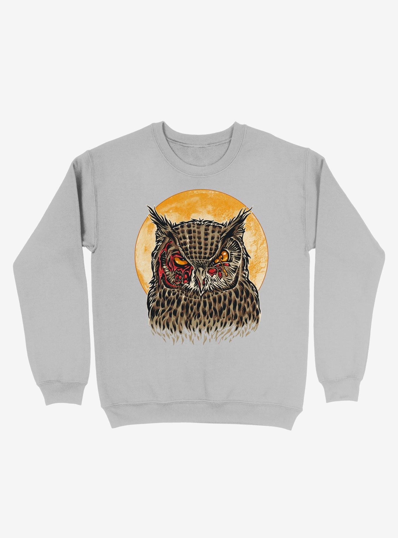Zombie Blood Owl Silver Sweatshirt, SILVER, hi-res