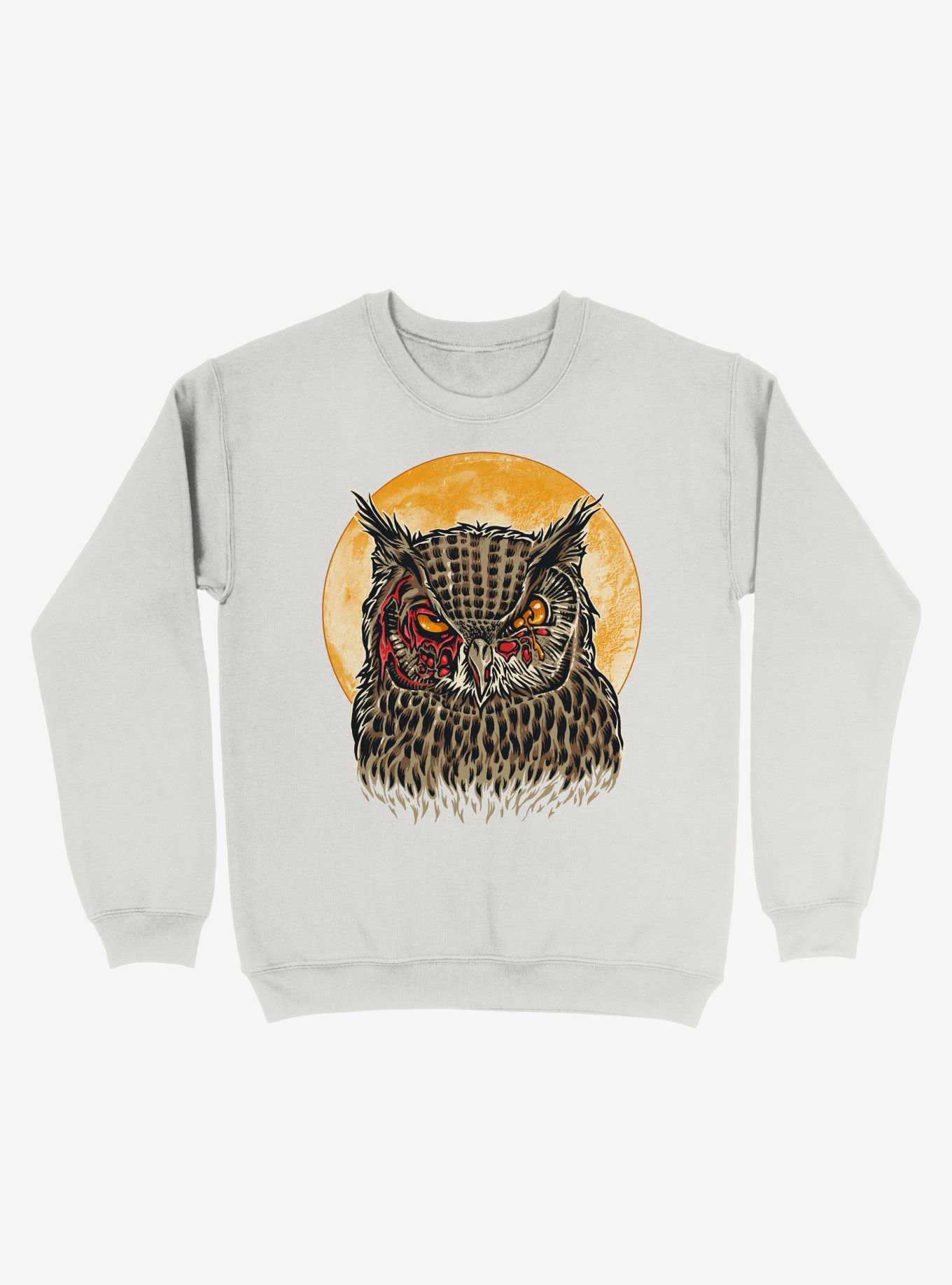 Zombie Blood Owl White Sweatshirt, , hi-res