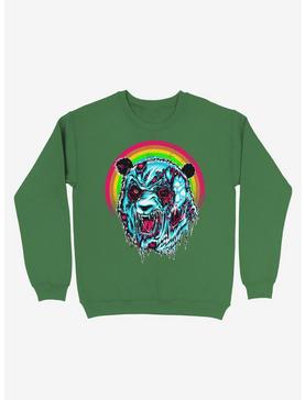 Zombie Blood Rainbow Panda Kelly Green Sweatshirt, , hi-res