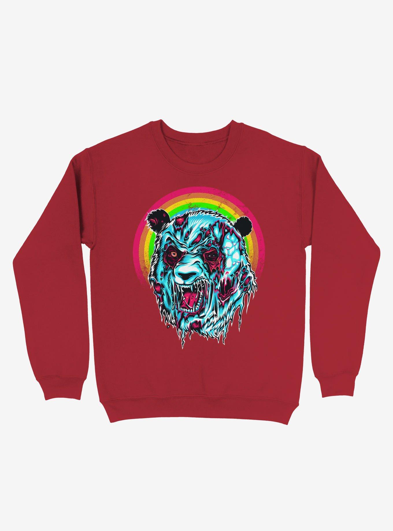 Zombie Blood Rainbow Panda Red Sweatshirt, , hi-res