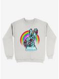 Zombie Blood Rainbow Rabbit White Sweatshirt, WHITE, hi-res