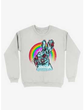 Zombie Blood Rainbow Rabbit White Sweatshirt, , hi-res