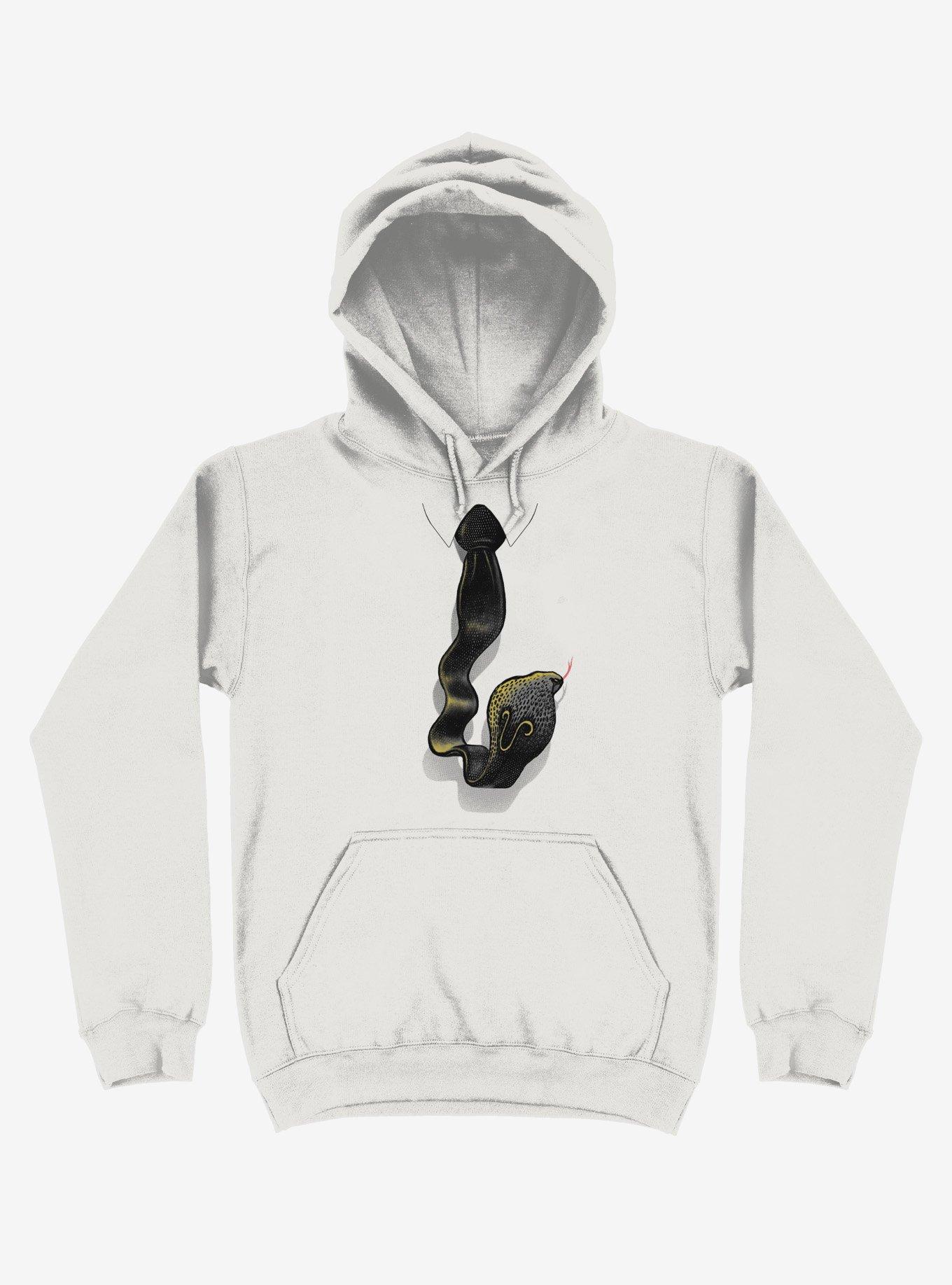 Cobra Tie White Hoodie, WHITE, hi-res