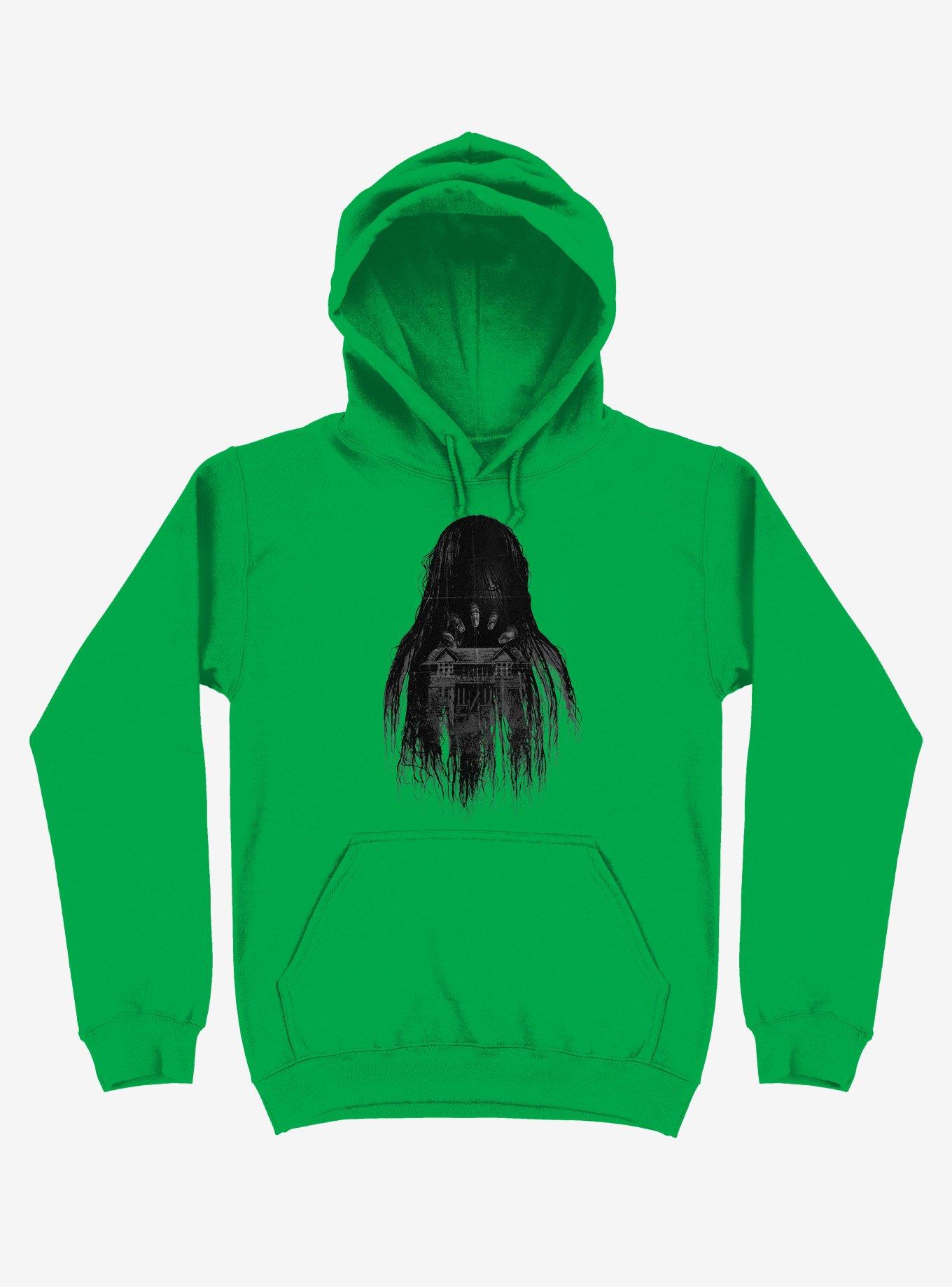 Long Horror Haunted House Hair Irish Green Hoodie, IRISH GREEN, hi-res