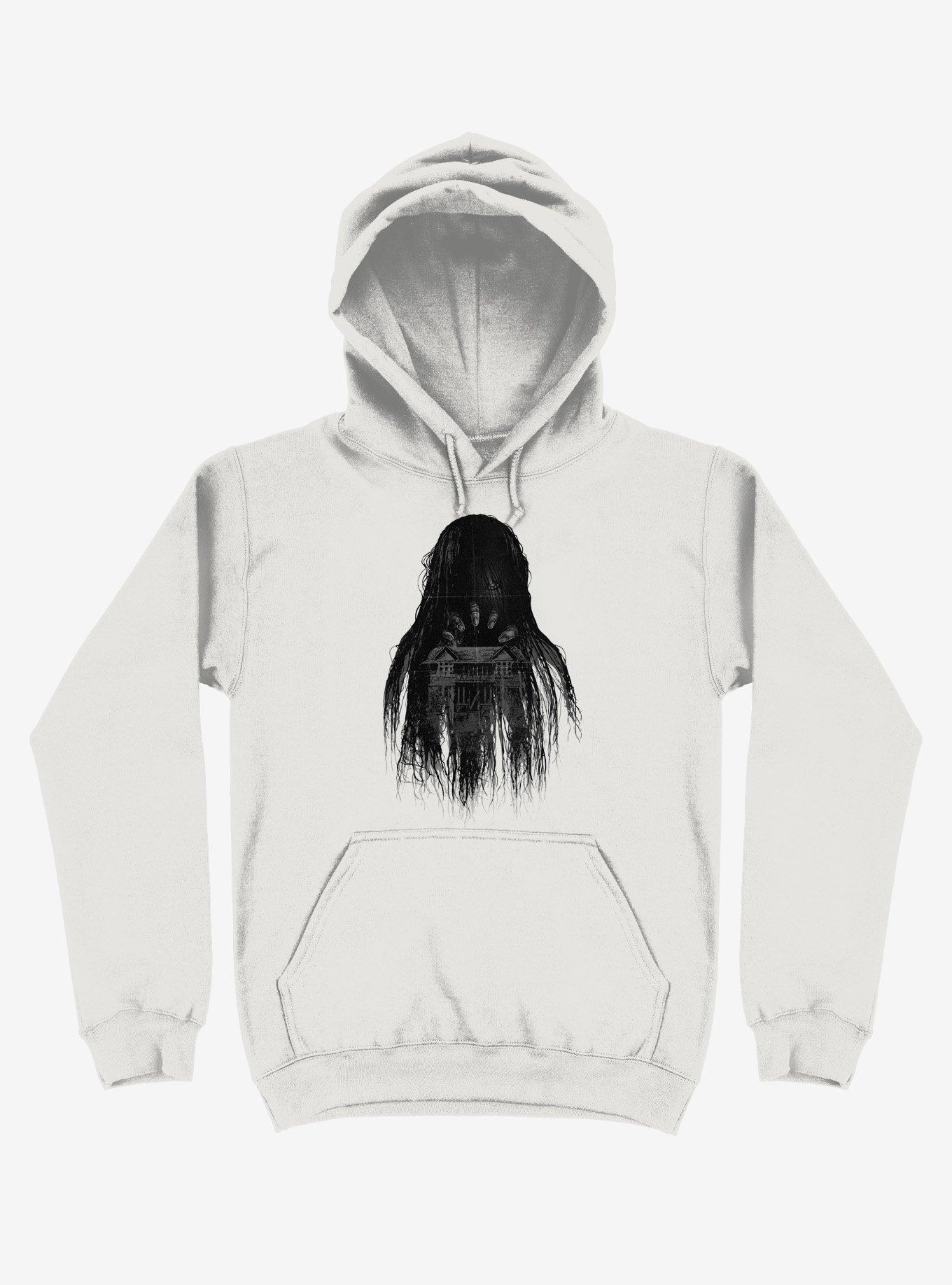 Long Horror Haunted House Hair White Hoodie, , hi-res