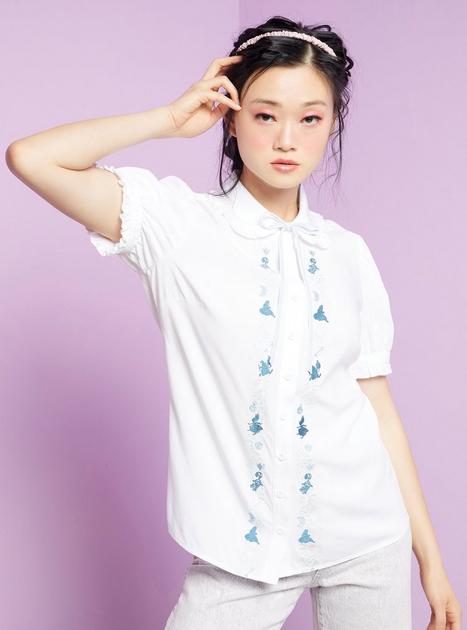 Disney Alice In Wonderland Embroidered Girls Button-Up Top | Hot Topic