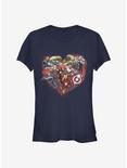 Marvel Avengers Avenger Heart Girls T-Shirt, NAVY, hi-res