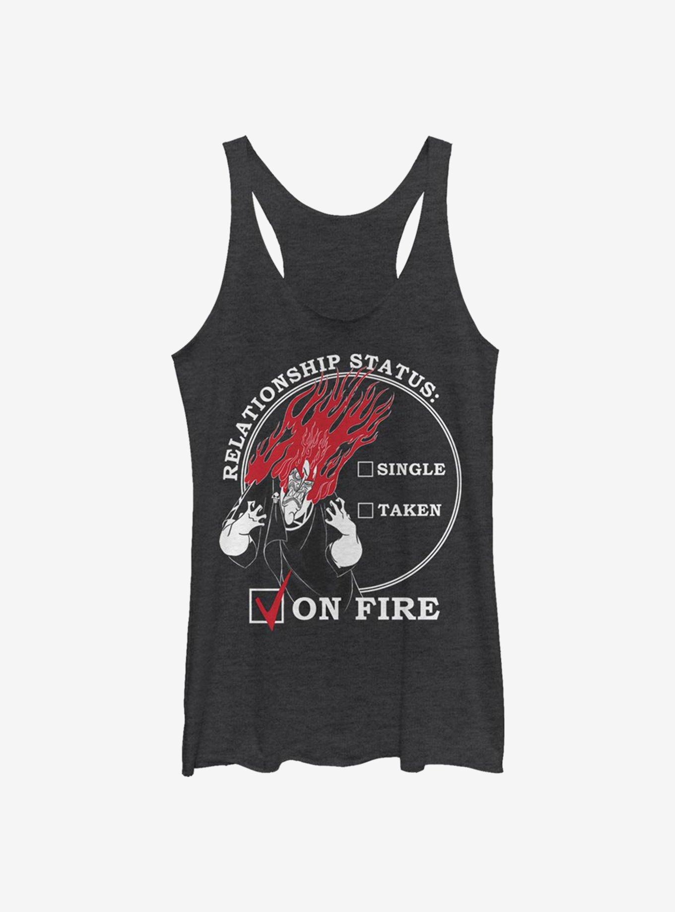 Disney Hercules Relationship On Fire Girls Tank, BLK HTR, hi-res