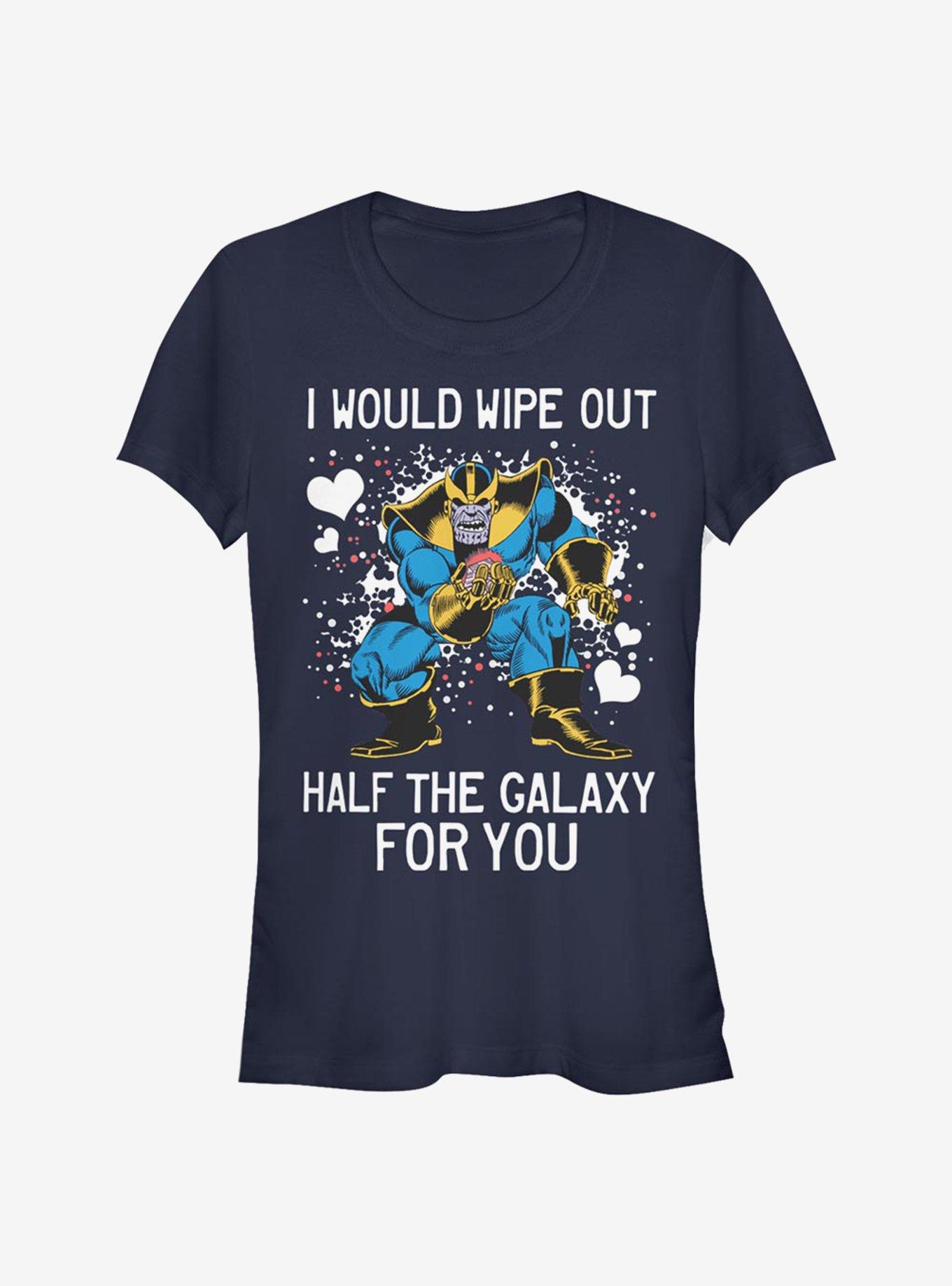 Marvel Avengers Thanos Wipe Galaxy Out Girls T-Shirt, NAVY, hi-res