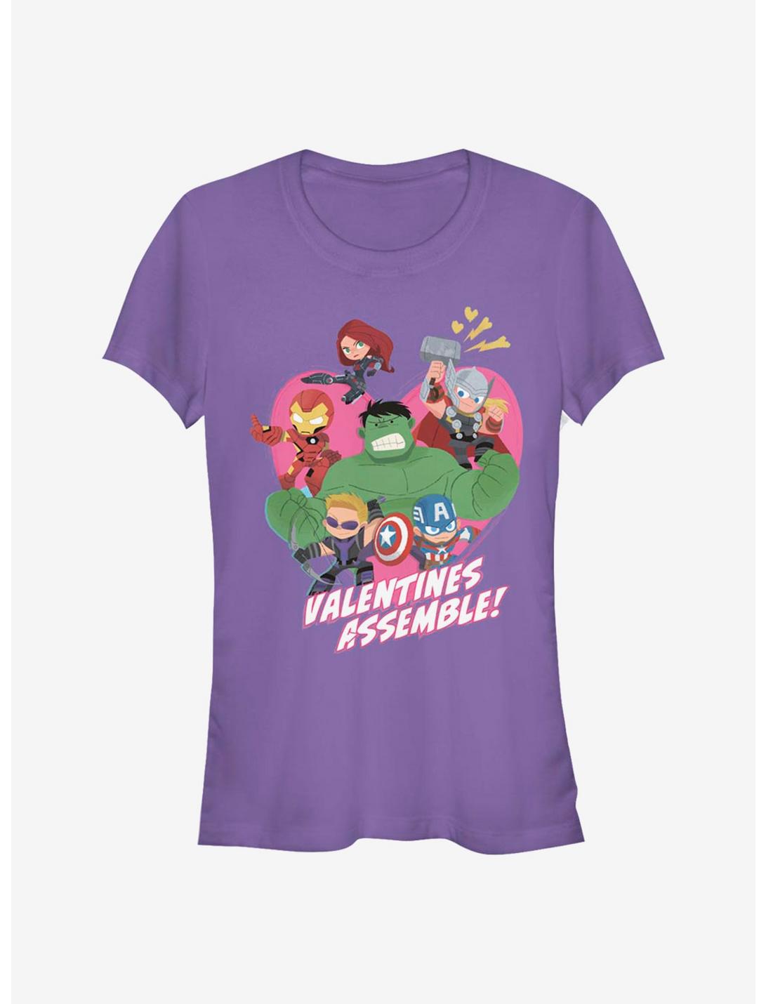 Marvel Avengers Valentines Assemble Girls T-Shirt, PURPLE, hi-res