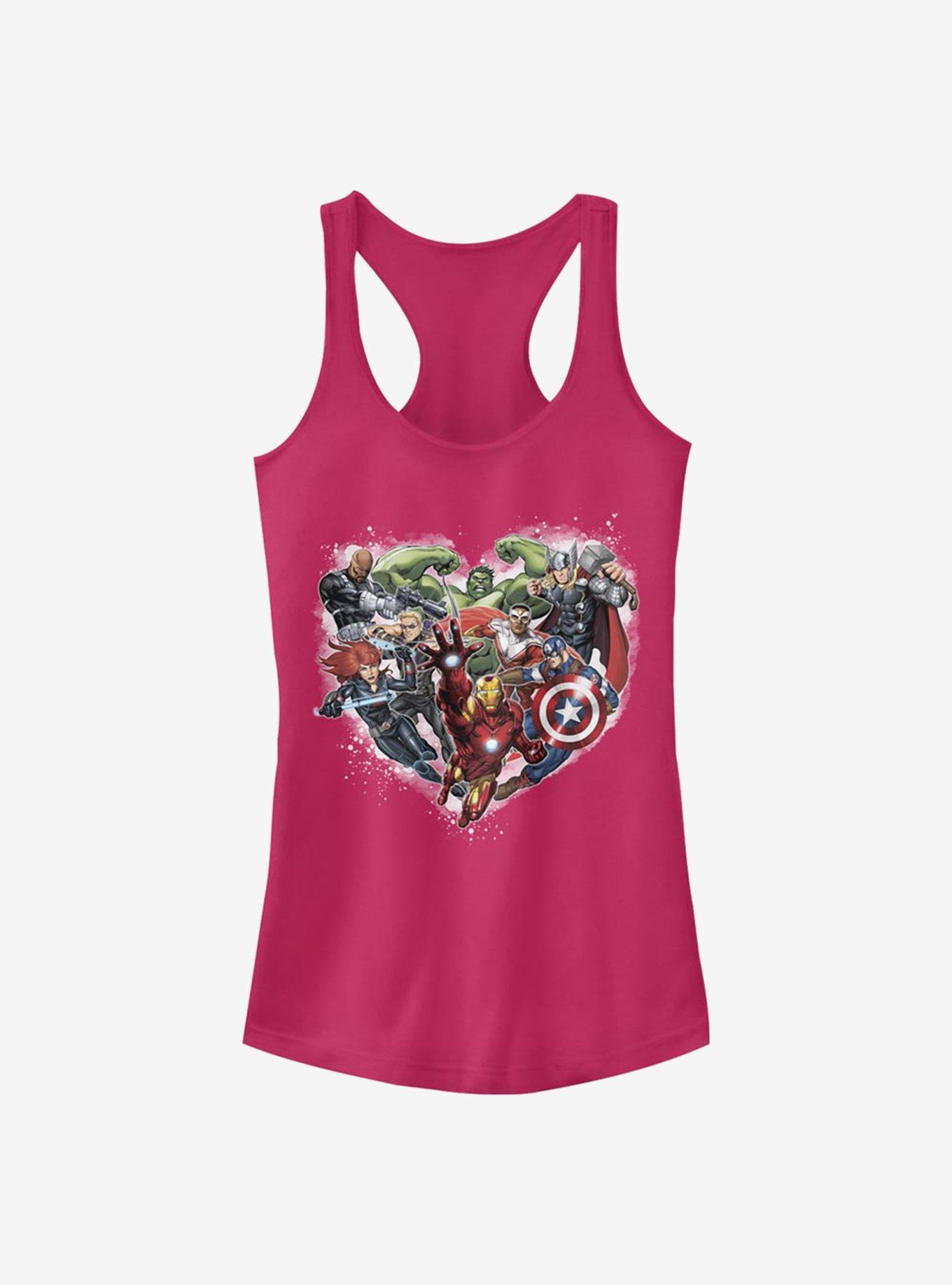 Marvel Avengers Avenger Heart Girls Tank, RASPBERRY, hi-res