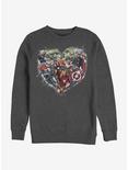 Marvel Avengers Avenger Heart Crew Sweatshirt, CHAR HTR, hi-res