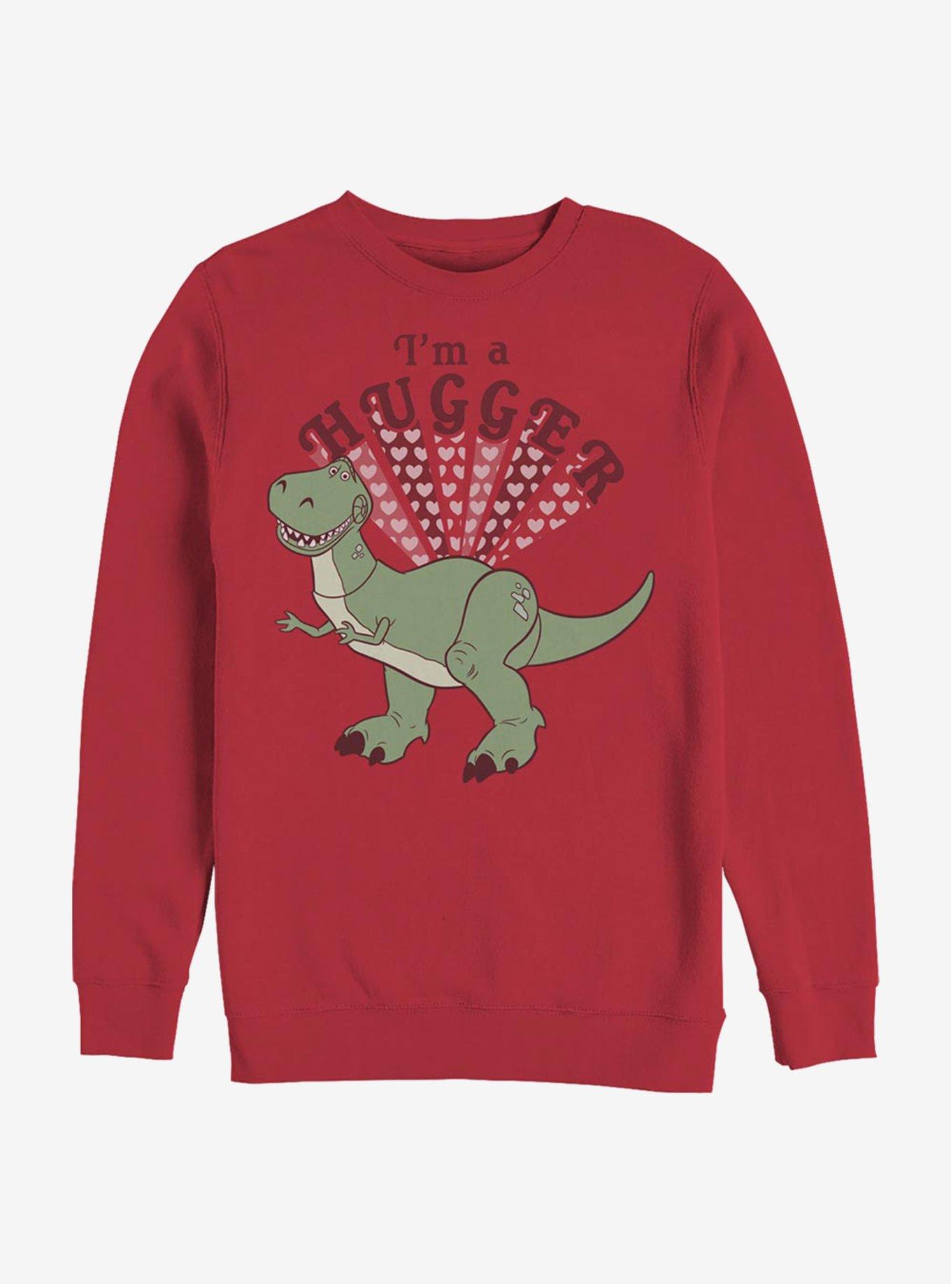 Disney Pixar Toy Story Hugger Rex Crew Sweatshirt, RED, hi-res