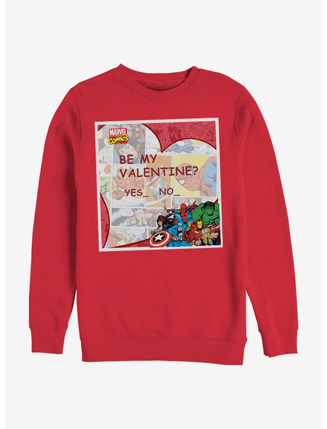 Marvel Avengers Marvel Valentine Crew Sweatshirt, RED, hi-res