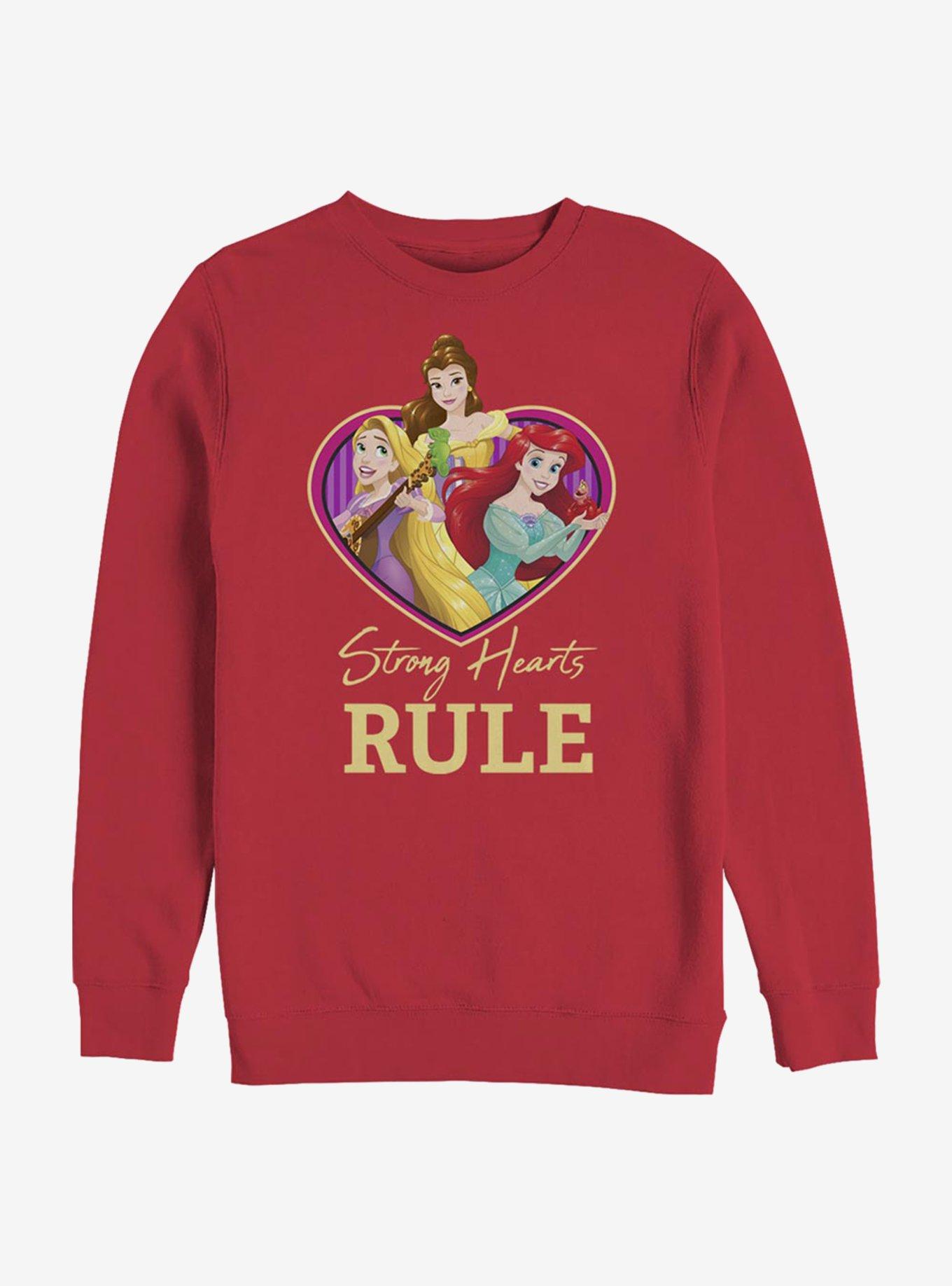 Disney Princess Strong Hearts Rule Crew Sweatshirt, RED, hi-res