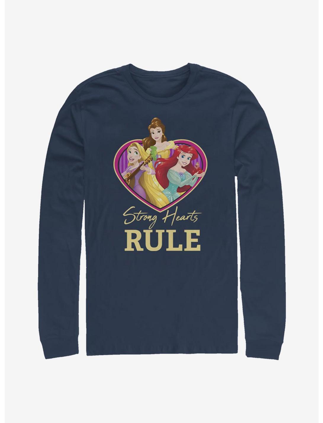Disney Princess Strong Hearts Rule Long-Sleeve T-Shirt, NAVY, hi-res