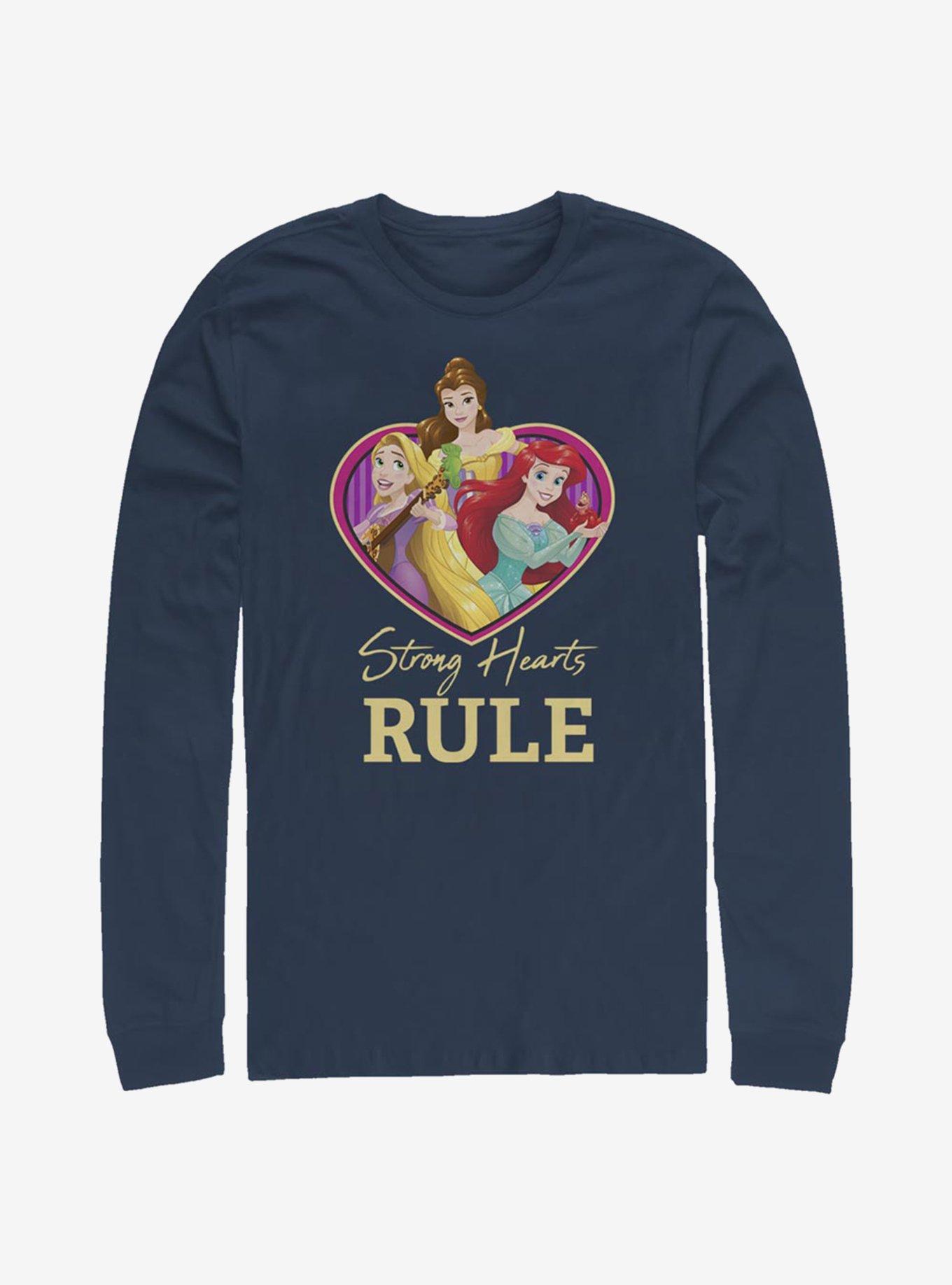 Disney Princess Strong Hearts Rule Long-Sleeve T-Shirt, NAVY, hi-res