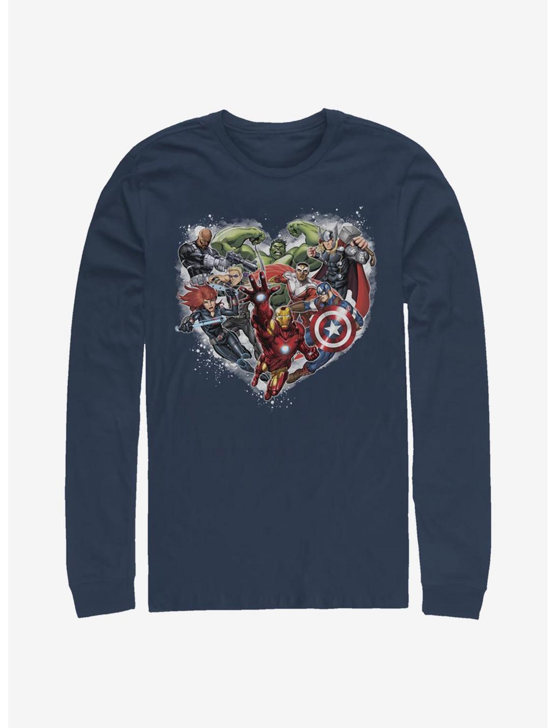 Marvel Avengers Avenger Heart Long-Sleeve T-Shirt, NAVY, hi-res