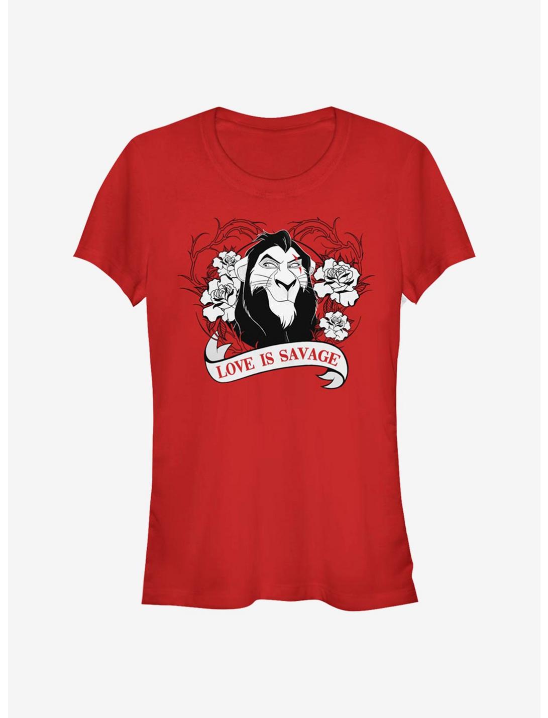 Disney The Lion King Love Is Savage Girls T-Shirt, RED, hi-res