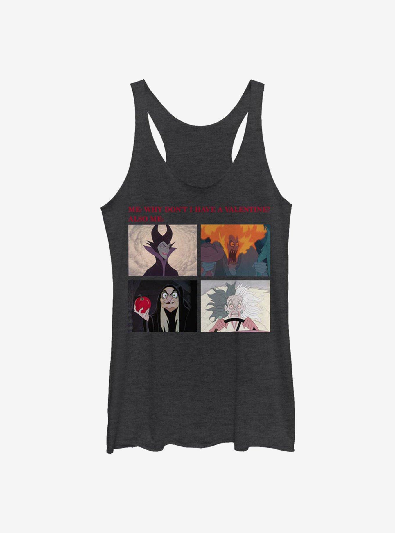 Disney Villains Valentine Meme Girls Tank, BLK HTR, hi-res