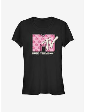 MTV Heart Diagonal Girls T-Shirt, BLACK, hi-res