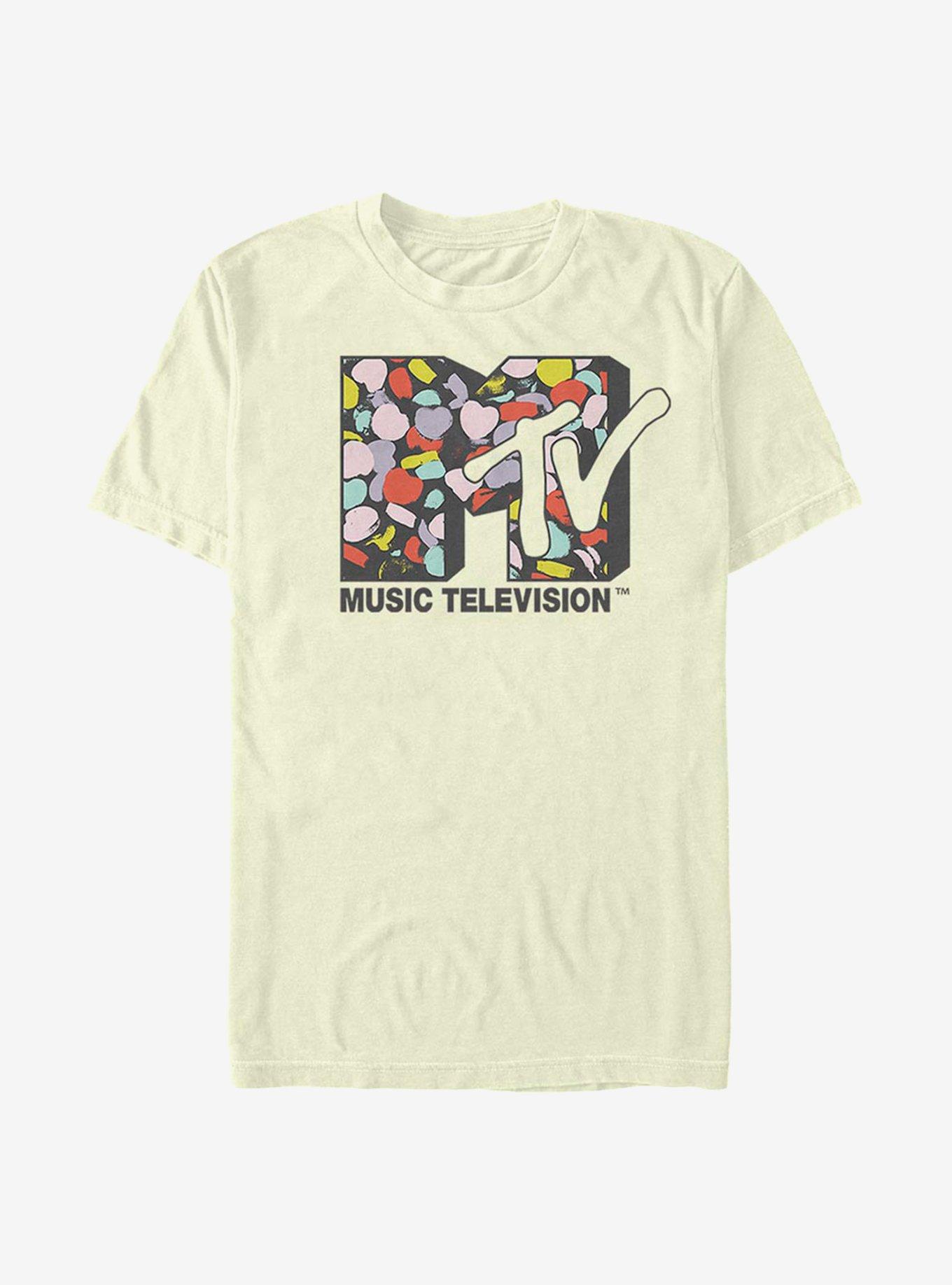 MTV Logo Heart Fill T-Shirt, NATURAL, hi-res