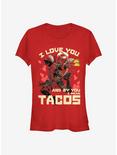 Marvel Deadpool Taco Love Girls T-Shirt, RED, hi-res